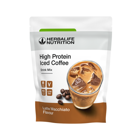 High Protein Iced Coffee Latte Macchiato